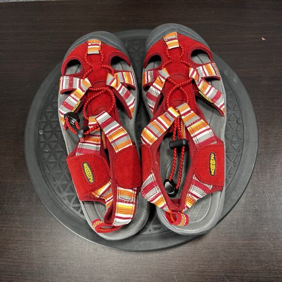 Keen Venice H2 Women's Size 6 Red/Orange Stripes Waterproof Hiking Sandals Good - Picture 5 of 11